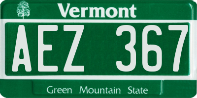 VT license plate AEZ367