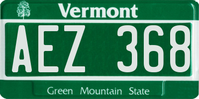 VT license plate AEZ368