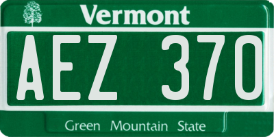 VT license plate AEZ370
