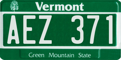 VT license plate AEZ371