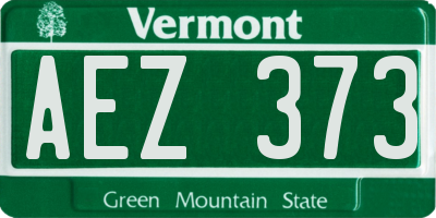 VT license plate AEZ373