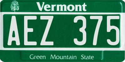 VT license plate AEZ375