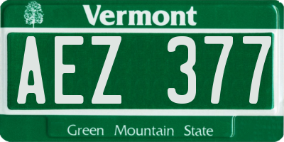 VT license plate AEZ377
