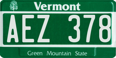 VT license plate AEZ378