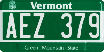 VT license plate AEZ379