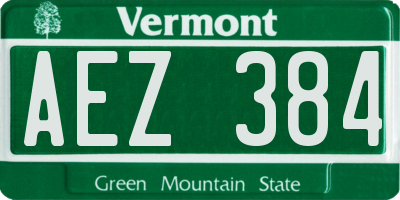 VT license plate AEZ384