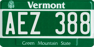 VT license plate AEZ388