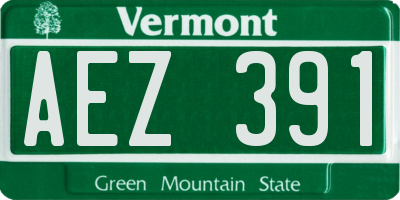 VT license plate AEZ391