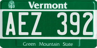 VT license plate AEZ392