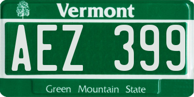 VT license plate AEZ399