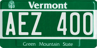 VT license plate AEZ400