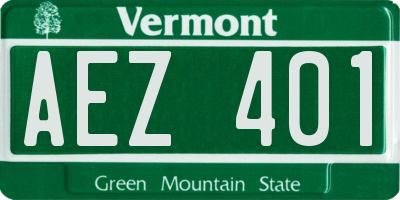 VT license plate AEZ401