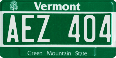 VT license plate AEZ404