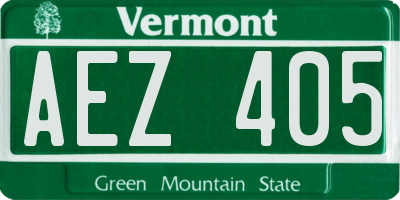 VT license plate AEZ405