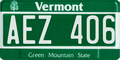 VT license plate AEZ406