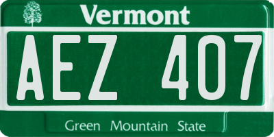 VT license plate AEZ407