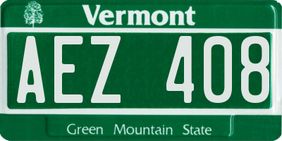 VT license plate AEZ408
