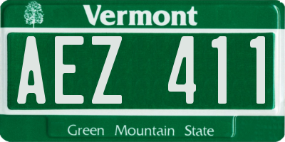 VT license plate AEZ411