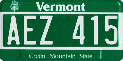VT license plate AEZ415