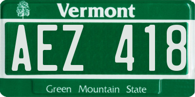 VT license plate AEZ418