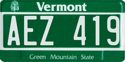 VT license plate AEZ419