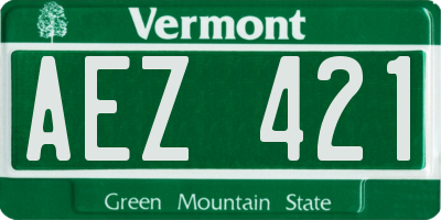 VT license plate AEZ421