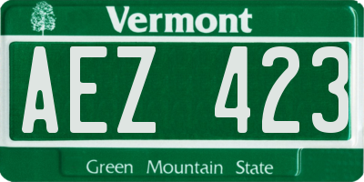 VT license plate AEZ423