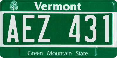 VT license plate AEZ431