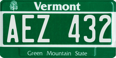 VT license plate AEZ432