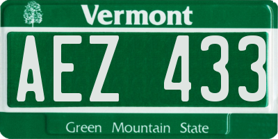 VT license plate AEZ433