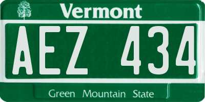 VT license plate AEZ434