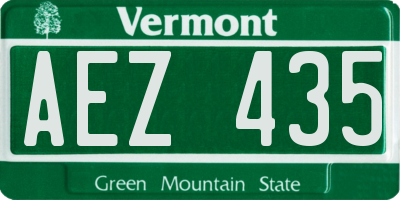VT license plate AEZ435