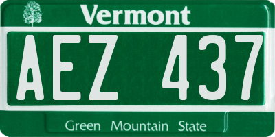 VT license plate AEZ437