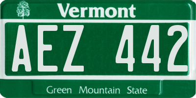 VT license plate AEZ442