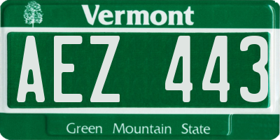 VT license plate AEZ443