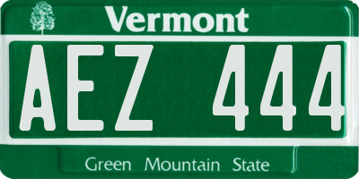 VT license plate AEZ444