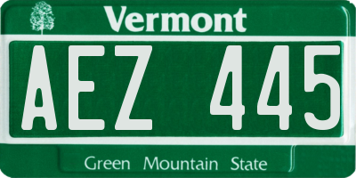 VT license plate AEZ445