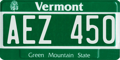VT license plate AEZ450