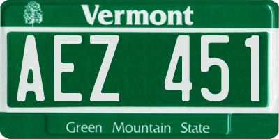 VT license plate AEZ451