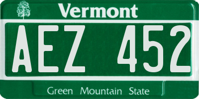 VT license plate AEZ452