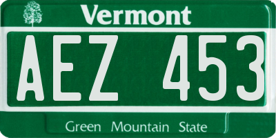 VT license plate AEZ453