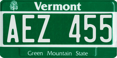 VT license plate AEZ455