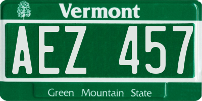 VT license plate AEZ457
