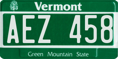 VT license plate AEZ458