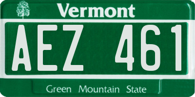 VT license plate AEZ461