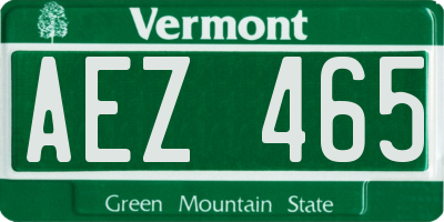 VT license plate AEZ465