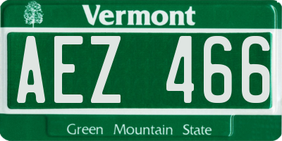 VT license plate AEZ466