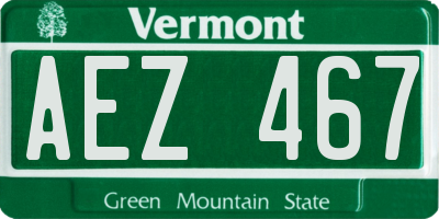 VT license plate AEZ467