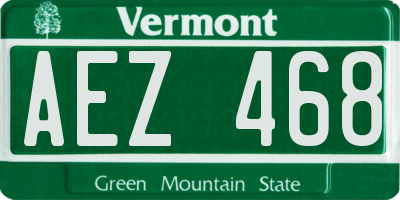 VT license plate AEZ468