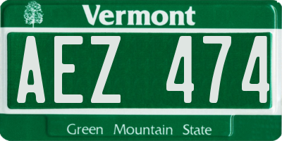 VT license plate AEZ474